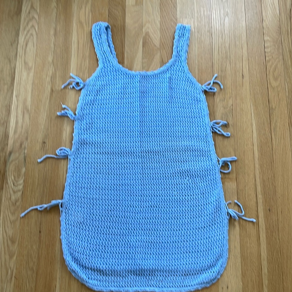 TOMMY BAHAMA  CROCHET BLUE COTTON DRESS XS COVERUP